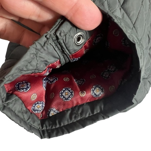 TASSO ELBA Quilted Lightweight Button Down Jacket in Olive Green Size Medium - Picture 5 of 8